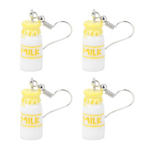 2Paires Boucles Dangle Cartoon Lait Résine Confortable Femme