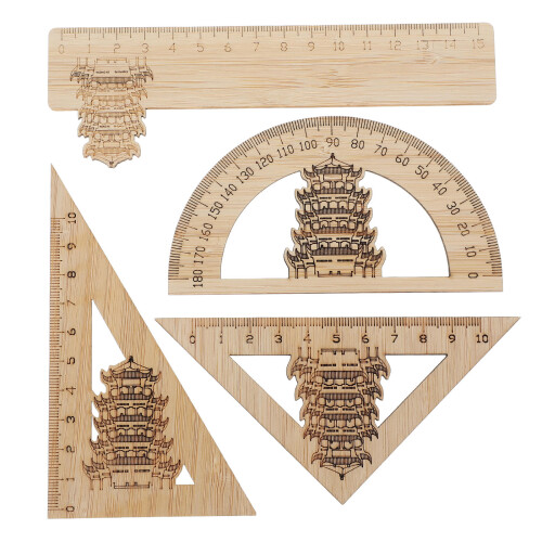 16Pièces Outils De Mesure En Bambou Règles Multifonction École 1
