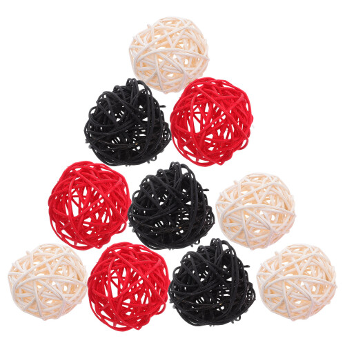 30Pièces Boules En Rotin Pour Artisanat, Décoration