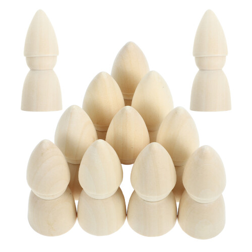 40Pièces Figurines En Bois Lisses Pour Déco 1