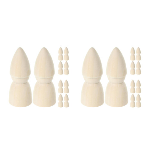 40Pièces Figurines En Bois Lisses Pour Déco 2