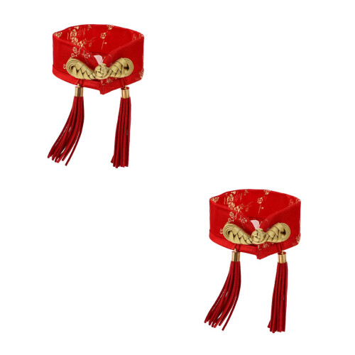 2Pièces Colliers Chinois Rouges Pour Chats, Décoratif 2