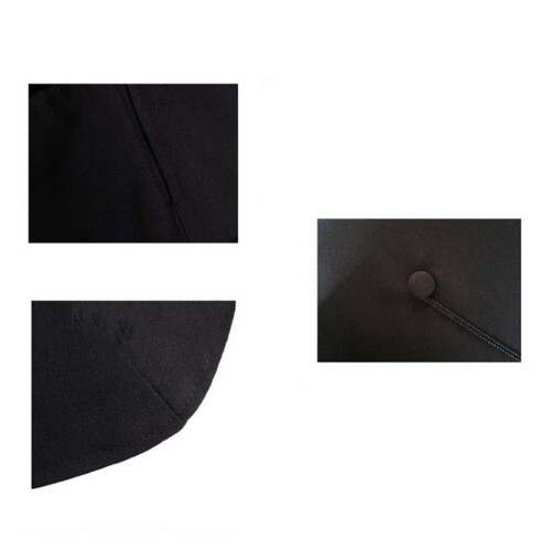 2Pcs Unisex Black Graduation Cap with Tassel Adjustable Fit 2