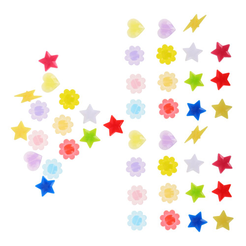 2Pièces Perles De Rayon Multicolores En Caoutchouc Tpr Lumineuses