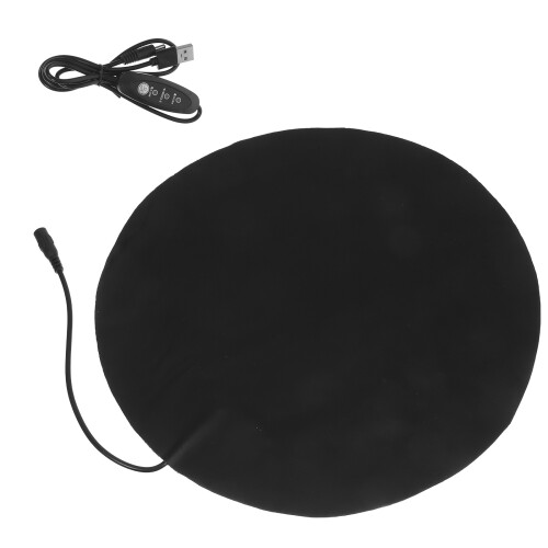 3Pièces Coussin Chauffant Électrique PU Noir Pour Petits Animaux 2