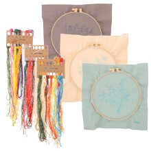 12Sets DIY Stickset Anfänger Polyester Kunststoff Bunt Stickmaterial