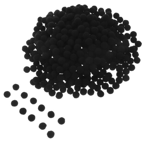 1500Stk Weiche Schwarze Pompons Für Basteln 2