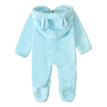 2Pcs Newborn Jumpsuit Cotton Hooded Romper Baby Winter Warm Sky-Blue
