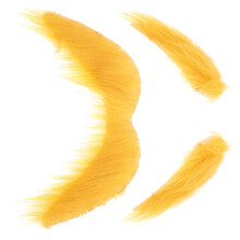 2Ensembles Barbe Et Sourcils Artificiels Jaunes Pour Cosplay Et Fête