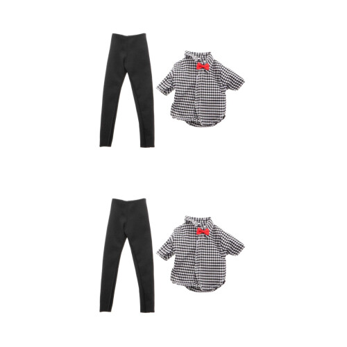 2Ensembles Costume Décontracté Noir Pour Poupées Garçon En Polyester 2