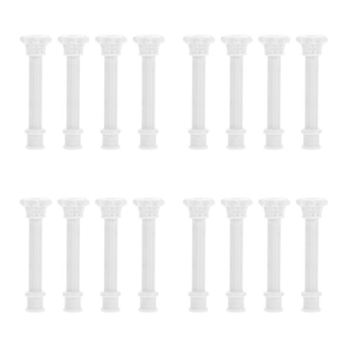 16Pièces Sculptures Miniatures Colonnes Romaines Blanches Pour Décor 2