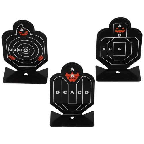 12Pièces Cibles Métal Noires Stables Pour Entraînement Réactives 1