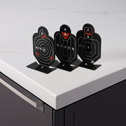 12Pièces Cibles Métal Noires Stables Pour Entraînement Réactives 2