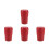 4Pièces Cendrier Plastique Rouge Design Moderne Et Portable 4