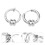 4Pièces Boucles D'oreilles Punk Argentées Accessoires De Fête 9