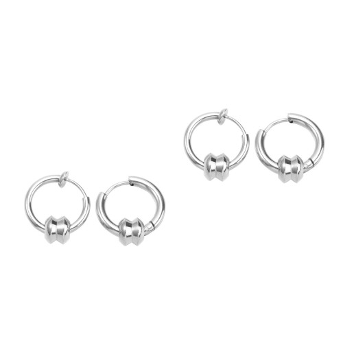 4Pièces Boucles D'oreilles Punk Argentées Accessoires De Fête 2