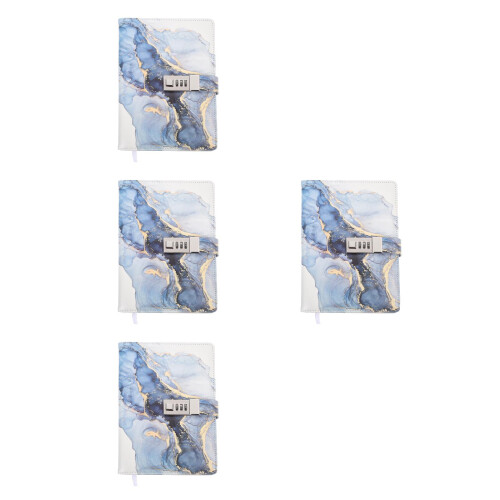 4Pièces Carnet Verrouillable Papier Et PU Pour Notes 2