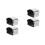 4Pièces Accessoires De Fin De Rampe Argentées PVC Pour Usage Intérieur 4
