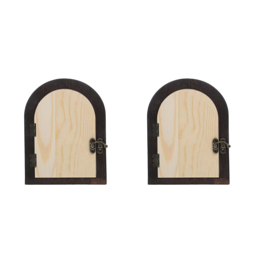 2Pièces Cache-Prises Bois Motif Porte Mini Décoration Murale 2