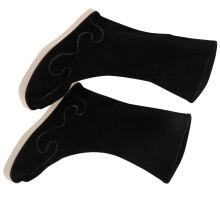 1Paire Bottines Hanfu Noir En PU Durable Semelle Antidérapante