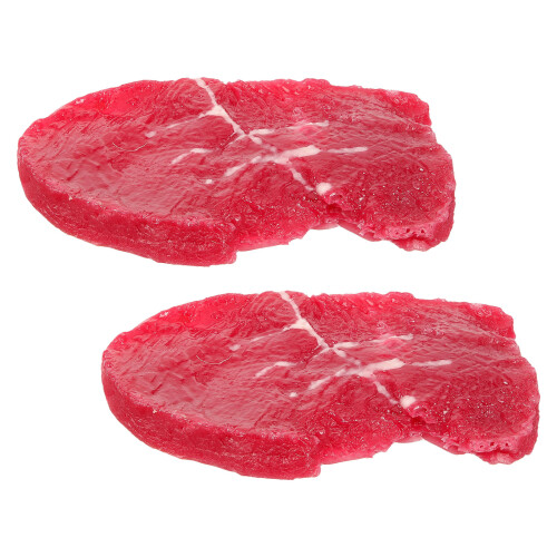 4Pièces Steak Simulation PVC Sombre Décor Réaliste Pour Restaurant 1