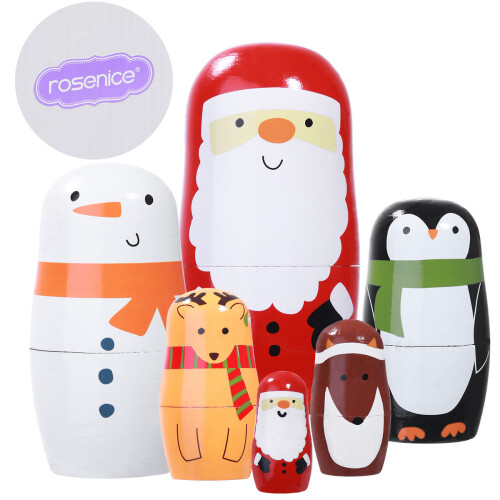 5Pièces Jouets Traditionnels Bois Colorées 2