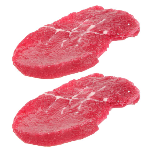 4Pièces Steak Simulation PVC Sombre Décor Réaliste Pour Restaurant