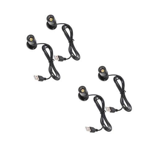 4Pièces Lampes LED Pour Cabinet Noir, Mini Spot USB Ajustable 2