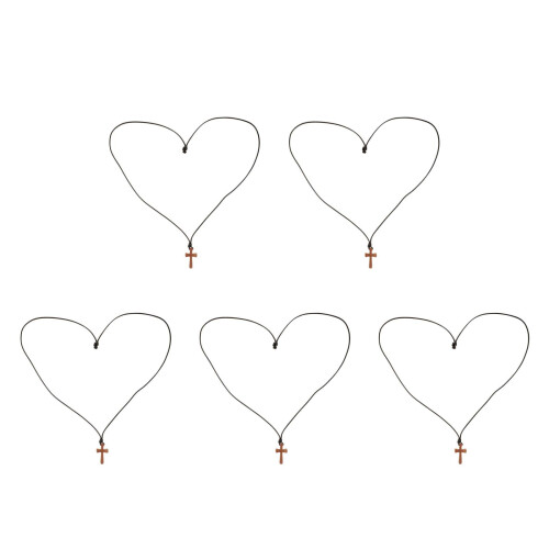 5Pièces Pendentif Bois Pour Collier Unisexe Design Authentique 2