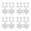 40Pièces Étiquette Flocon Acier Inoxydable Argent Style Hiver 7