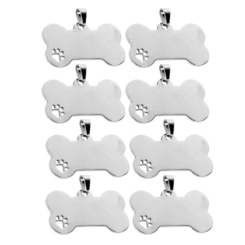 40Pièces Médailles Os Design Unique Acier Inoxydable Pour Chat 1