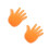 2Pièces Accessoires De Support Eva Orange Doigts Pour Événements 4