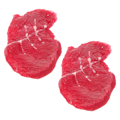 4Pièces Steak Simulation PVC Sombre Décor Réaliste Pour Restaurant 2