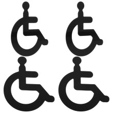 4Pièces Signes Acryliques Handicapés Pour Sanitaires Bureau