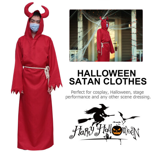 2St Halloween Duivel Robes Rood Polyester Decoratie 2