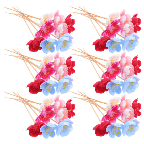 300Pièces Bâtonnets Bois Assortis Fleurs Décoratives Repas