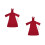 2St Halloween Duivel Robes Rood Polyester Decoratie 4