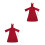 2St Halloween Duivel Robes Rood Polyester Decoratie 10