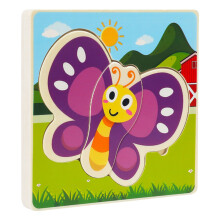 2Ensembles Jouet Puzzle Bois Enfant Apprentissage Violet Animaux