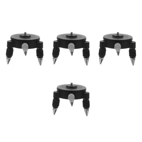 4Pièces Support Mural Niveau Ajustable Métal Noir 2