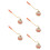 5Pièces Outils Éteignoir Émail Rose Design Élégant Manche Long 6