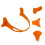 3Pièces Extenseurs De Masque En Silicone Orange Souple 8