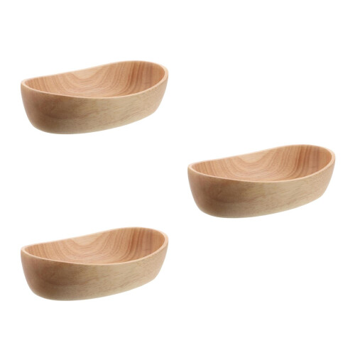 3Pièces Plateau Bois En De Bateau Pour Snacks 2