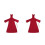 2St Halloween Duivel Robes Rood Polyester Decoratie 8