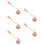 5Pièces Outils Éteignoir Émail Rose Design Élégant Manche Long 4