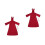 2St Halloween Duivel Robes Rood Polyester Decoratie 9