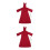 2St Halloween Duivel Robes Rood Polyester Decoratie 7