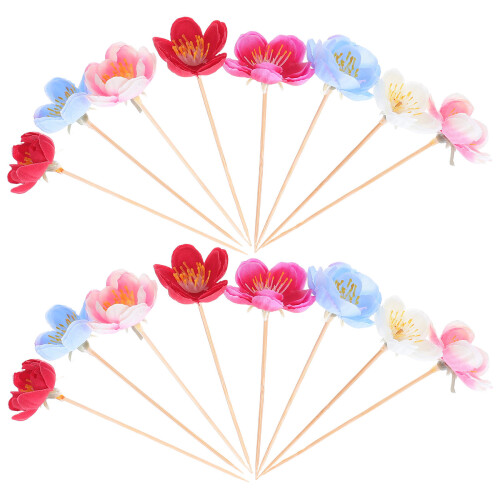 300Pièces Bâtonnets Bois Assortis Fleurs Décoratives Repas 2