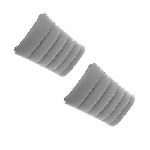 2Pièces Oreillers Gonflables Camping PVC Gris Confortables Durables 2