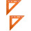 2Pièces Règle Menuisier Orange Angle 90 Mesure Durable Bois 8
